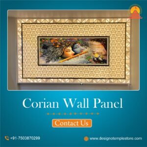 Radhe Krishna Corian Wall Panel 2- designotemplestore.com