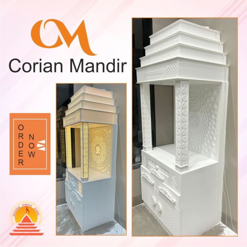 Custom Corian Pooja Room 3- designotemplestore