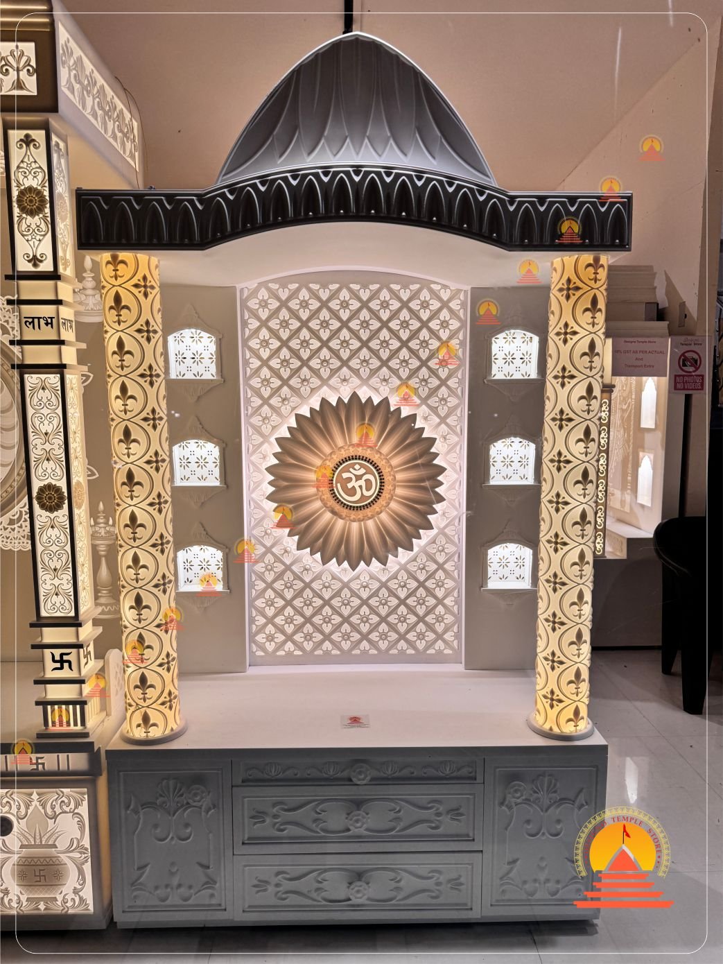 Om Corian Mandir with designer sikhar- designotemplestore