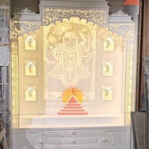 Balaji Corian Marble Mandir with light img 1- designotemplestore.com