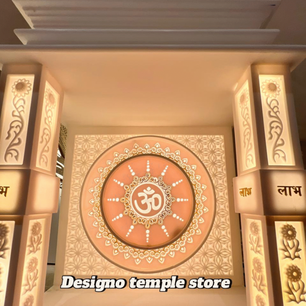 2-layer Om Small Corian Marble mandir 3- designotemplestore