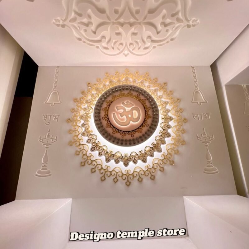 Small Om Corian Marble Mandir 2- designotemplestore