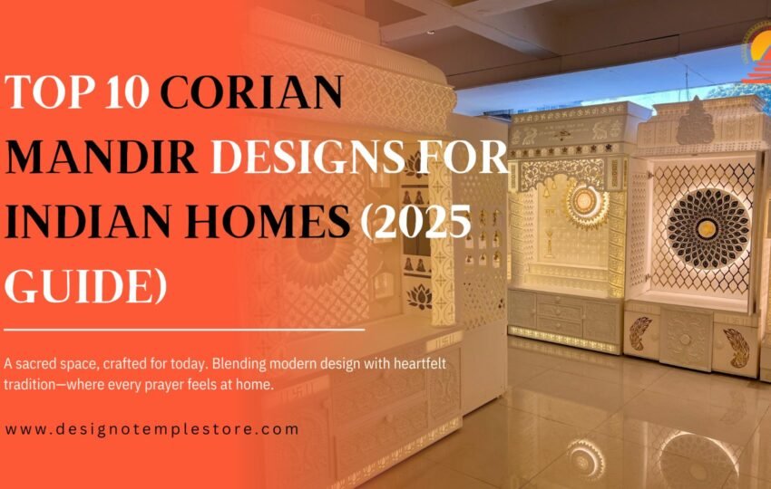Top 10 Corian Mandir Designs for Indian Homes (2025 Guide)- designotemplestore.com