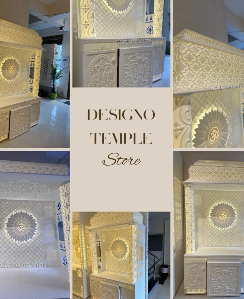 3D Layer Om Corian Mandir with Backlit 1- designotemplestore.com