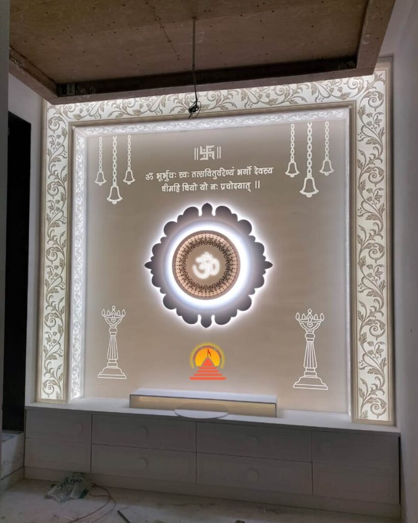 Big size om corian temple with backlit- designotemplestore