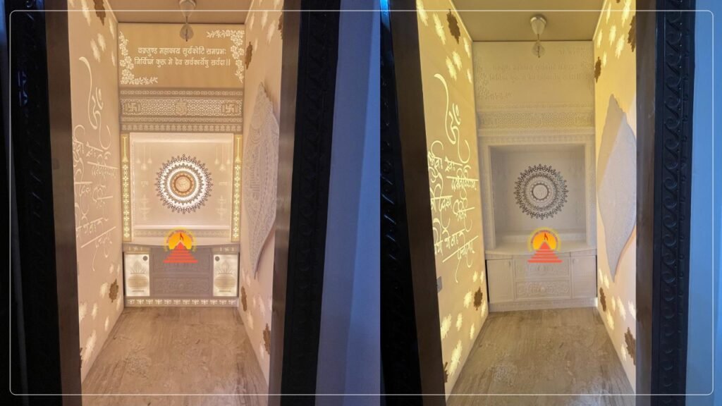 Full Pooja Room Customisation in Corian Material- designotemplestore