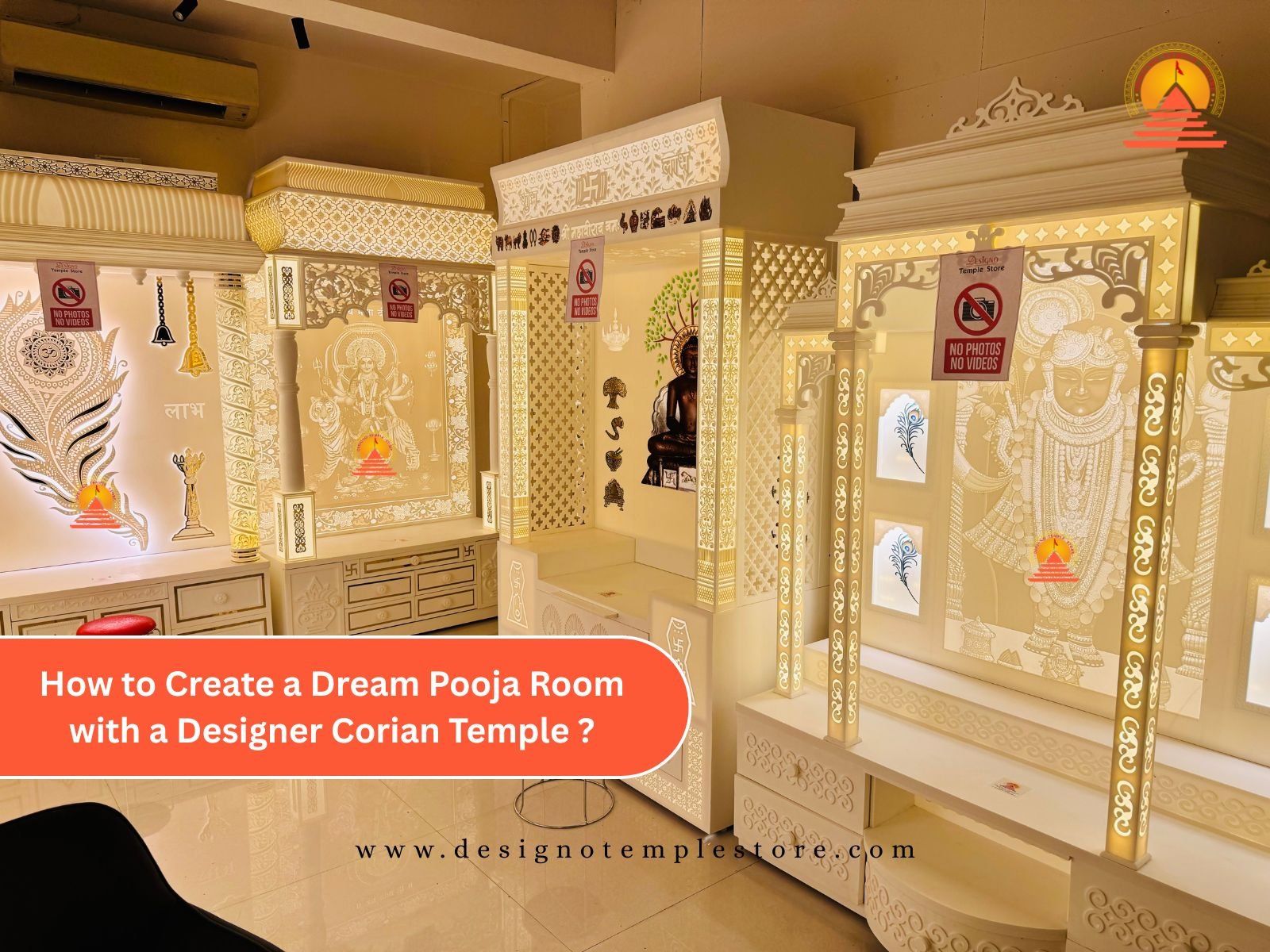 How to Create a Dream Pooja Room with a Designer Corian Temple - designotemplestore.com