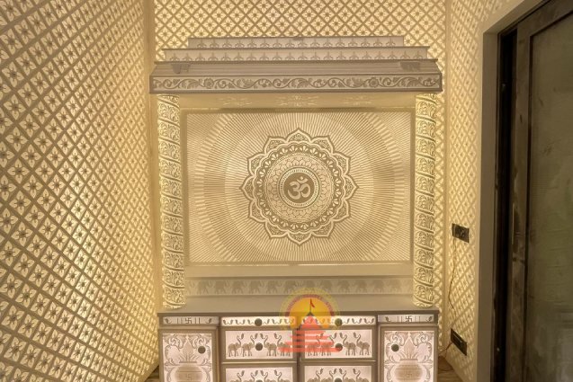 Custom korian mandir with full pooja room- designotemple store