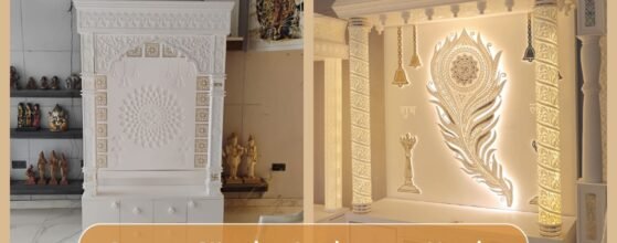 Hindu Temple Designs for Home: Modern Corian Mandir Ideas for a Peaceful and Elegant Space