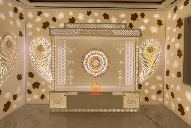 Luxury korian mandir with full pooja room- designotemple store