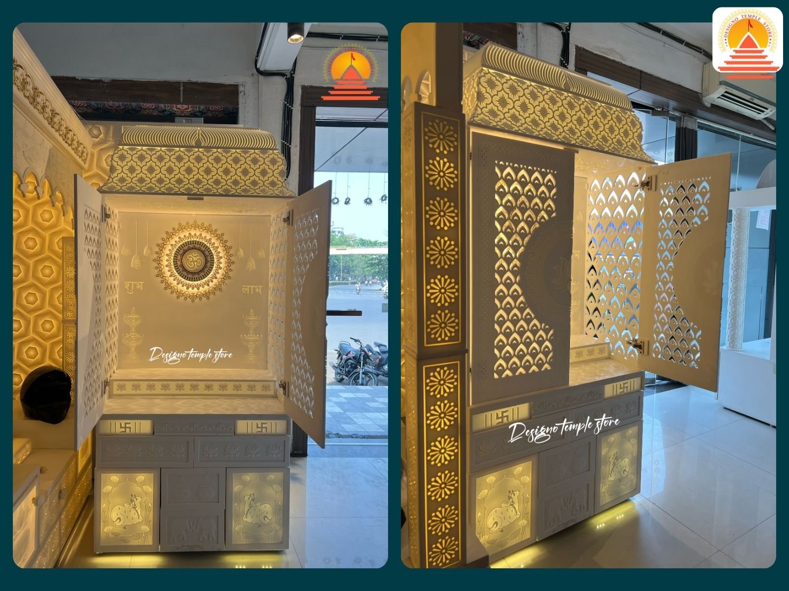 1. New Om Corian Mandir with Door- designotemplestore.com