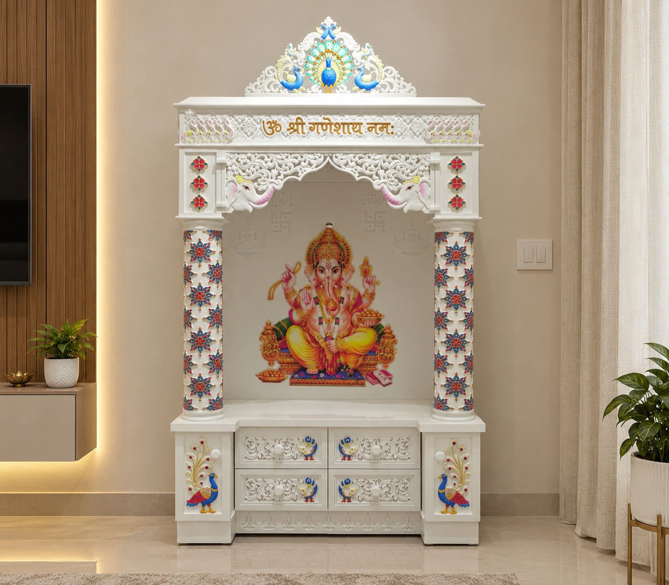 Corian Mandir Lights Off